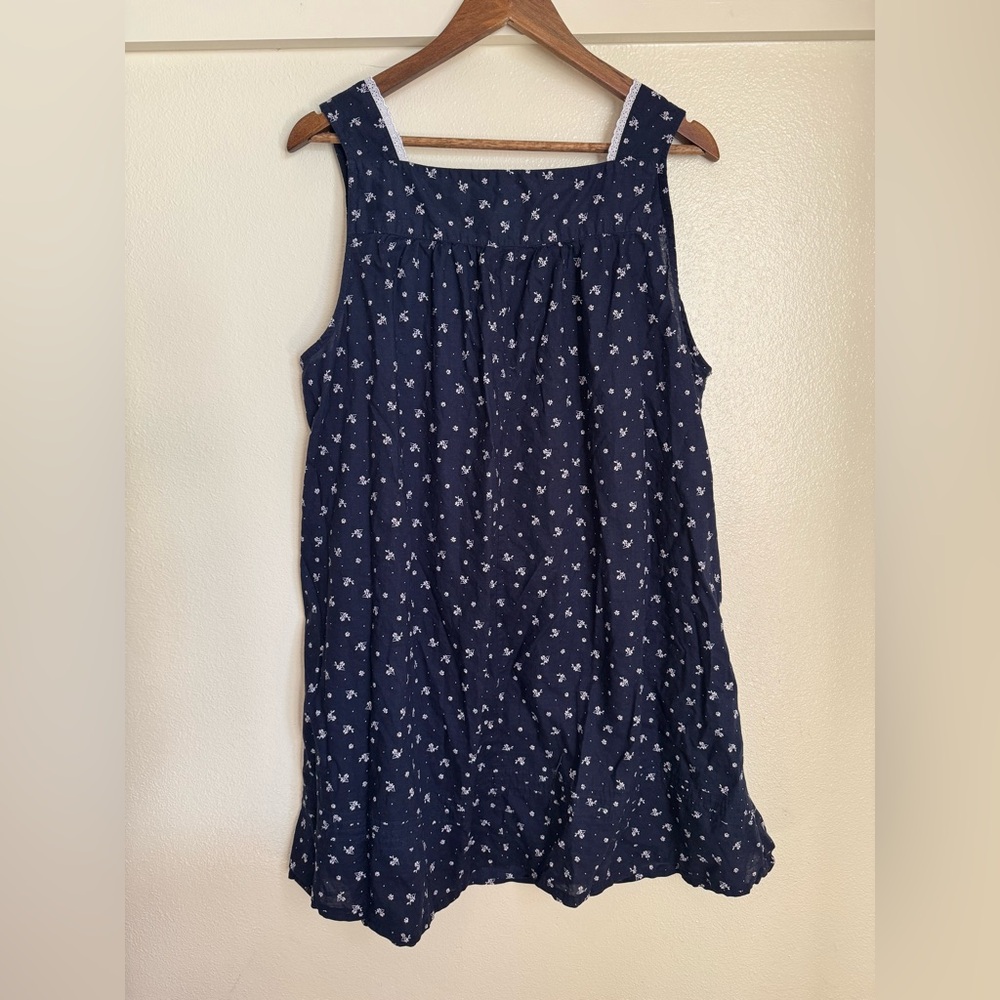 Croft & Barrow Navy Floral Sleeveless Dress 1X – Cottagecore Lace Trim Sundress - Picture 7 of 9